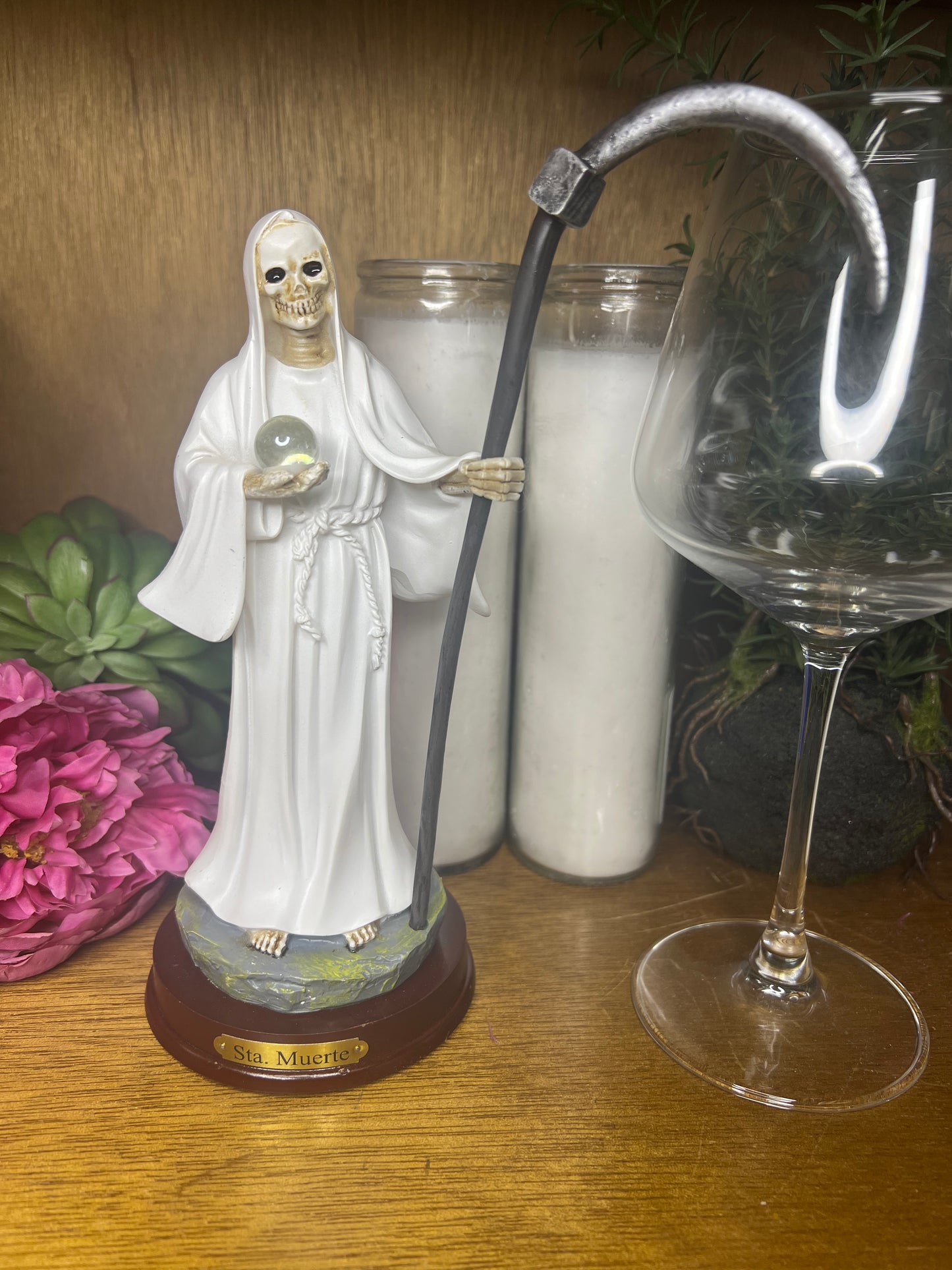 Santa Muerte (Holy Death) Alter Kit 8 inch figurine (not including staff)